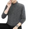 Men's Sweaters Sweater Autumn And Winter Knitted Half-high Collar Trendy Jacquard Warm Base Shirt
