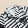 Clothing Sets Listenwind 4-9Y Toddler Boys Summer Pajama Short Sleeve Lapel Shirt Striped Shorts Pajamas Set