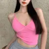 Camisoles Tanks 여성 팔 굽혀 펴기 탱크 탑 속옷 레이스 가장자리 캠미 솔 브래지