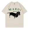 Men's T Shirts Korea Fashion Mardi Men T-shirt Summer Casual Versatile Oversized Shirt Cotton Women Tee Top Harajuku Print Dog Hip Hop