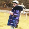 Daunenmantel -30 °C, 5–14 Jahre, Kinder- und Teenager-Oberbekleidung, Parka, russischer Winter, glänzende Jacke für Mädchen, wasserdicht, nicht waschbar