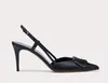 Sandalen, Kleid-Pumps, Damen-Sandalen mit mittelhohem Absatz oder Slingback-Pumps aus Leder von Garavan, klassische Damen-Absätze mit Slingback und spitzer Zehenpartie, schöner Designer