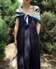 Casual Kleider WAKUTA Japanische Dünne Strand Lange Spitze Up Lose Strap Robe Femme 2023 Sommer Urlaub Stil Faule Vestidos