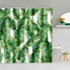 Douchegordijnen Tropische Plant Groen Blad Douchegordijn Ananas Bloem Bladeren Badkamer Decor Waterdichte Stoffen Gordijnen Set R230830