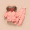 Manteau en duvet pour bébé, ensemble de veste pour enfants, garçons et filles de 1 à 2 à 3 ans, hiver coréen, deux pièces