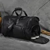 Duffel Bags Genuine Leather Men's Leisure Travel Bag Large Capacity Handbag Shoulder Diagonal Cross Luggage Business