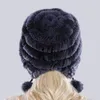 Beanieskull Caps Natural Soft Sticked Rex Rabbit Fur Hat Ryssland Women Winter 100 äkta Lady Warm Real Hats 230829