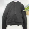 Lu Lu Lemons Yoga Half-Lat Scuba Half Zip Hoodie Womens Yoga Suit Designerフード付きスウェットシャツレディースレディーススポーツウェアアウトドアスポーツジョギングフーディ厚いロン