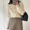 Designers Ralphs Round Ceiling Swellable Wool Fried Dough Twists Cardigan Womens Twisted Long Sleeve Neck Sweater College Casual Outside WIDX