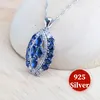 Sets Sier Bridal Jewelry Sets Blue Zircon Costume Jewellery Wedding Rings Earrings Pendant Bracelets Necklace Set for Women