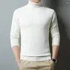 Maglioni da uomo 2023 inverno bianco maglione dolcevita caldo moda casual felpa spessa solida di alta qualità abbigliamento di marca maschile