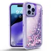3 in 1 Glitter Liquid Quicksand Case Bling Crystal Robot Defender Cases Cover for iphone 15 14 13 12 11 pro max