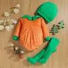 Ensembles de vêtements pour bébés filles et garçons, vêtements d'halloween à rayures de citrouille, à carreaux longs, taille 10