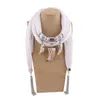 Navel Bell Button Rings Runmeifa Pendants Halsband Chiffon Scarf Woman Ladies Fashion Vintage Imitation Ivory Pattern Bohemian Style 170 40cm 230830