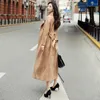 Trench-coat en daim pour femmes, manteau haut de gamme et tempérament atmosphérique, veste longue printemps-automne 2023, Version coréenne Super