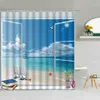 Shower Curtains 3D Sea Reef Dolphin Beach Natural Scenery Shower Curtain High Quality Bathroom Supplies Decor With Cloth Curtains R230830