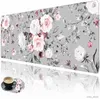 Tapis de souris Repose-poignets Tapis de souris Accueil Nouveau Tapis de souris d'ordinateur Tapis de bureau Tapis de clavier Fleur rose Tapis de joueur doux Tapis de souris de bureau