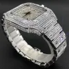Наручные часы MISSFOX Ice Out Square Watch для мужчин Лучший бренд класса люкс с бриллиантами Мужские часы Ультратонкие водонепроницаемые часы в стиле хип-хоп Drop 230829