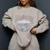 Men's Hoodies Sweatshirts Oversize Fashion Letter Print Sweatshirt Women Vintage Round Neck Long Sleeve Cotton Pullover Female Winter Casual Lady Top 230829