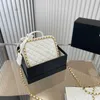 2022 Fashion Women Trunk Makeup Designer Bag Luxury Gold Chain Metal Accessories Classic Diamond Lattice Quilted Handbag Messenger Vintage Suitcase Coin Purse
