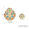 Charm Bohemian Boho Crystal Round Shaped Stud Earrings Multi Color Ethnic Style For Women Birthday Party Gift Jewelry 230830