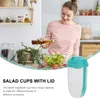 Geschirr-Sets 2 Stück Salatbecher Obstbehälter Deckel Dressing Go Tragbare Tassen Outdoor Shaker Milch PP Fitness wiederverwendbar