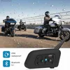 Ejeas v6 pro motocicleta capacete bluetooth interfone fone de ouvido com 1200m bt interfone comunicador para 6 pilotos à prova dwaterproof água q230831