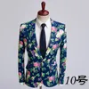 Costumes pour hommes Blazers Mode Hommes Casual Boutique Business Hôte de mariage Emcee Costume Veste / Impression numérique pour hommes Fleur Blazers Manteau 230829