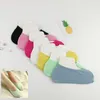 Chaussettes femme 3 paires/lot Happy Sox mignon Harajuku coupe cheville basse été respirant coton Force élastique doux bonbon vert