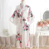 Damen-Nachtwäsche, klein, frisch bedruckt, geräumig und bequem, Kimono-Pyjama, Damen-Sexy-Print-Morgenmantel, Bademantel, Dessous-Nachthemd