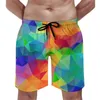 Herren Shorts Board Sommer Lila und Grün Glitzerdruck Laufen Surfen Strand Männer Schnell trocknend Niedliches Design Badehose