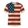 T-shirt da uomo USA Flag America Luglio Quarto 3d Stampa Tshirt Top Uomo Donna Moda Casual O-Collo Tees Camicia Boy Girl Abbigliamento Camiseta