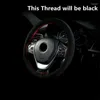Cubiertas del volante Cubierta del coche Negro 38 cm DIY con accesorios interiores de hilo de aguja