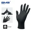 5本の指の手袋ニトリル防水作業gmg機械化学食品のための厚い黒い手袋使い捨て230829