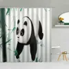 Tende da doccia Simpatico animale Panda Tenda da doccia Bambù verde Farfalla Fiore Cascata Forniture per il bagno Tende sospese con R230830