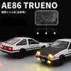 Diecast Model car 1/20 Movie INITIAL D AE86s Alloy Car Model Diecast Metal Toy Vehicles Modelo de carro High Simulation Sound Light Collection Kids Gift 230829