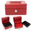 Andra säkerhetstillbehör Praktiska mini Petty Cash Money Box Rostfritt stål Låsbara Safe Liten Fit For House Decoration 3 Size LXLXXL 230830