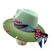 Широкие шляпы ковша рука сшита федорас нерегулярная сплошная цветовая панель регулируемая унисекс федора