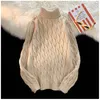 Camisolas masculinas outono inverno grosso camisola cor sólida gola alta manga longa quente básico clássico malha 230830