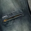 Gilet da uomo Gilet di jeans 2023 Autunno versione coreana Canotta aderente Bello Casual Cerniera Colletto alla coreana Moto