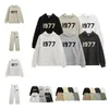 Survêtements pour hommes Lettre Imprimer Sweat à capuche Casual Pollover Sweatsuits 1977Jogger Fit Costumes Sweats à capuche Casual Pantalons longs Tenues taille S-XL