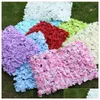 Couronnes de fleurs décoratives couleur ivoire artisanat artificiel soie hortensia fleur mur de mariage toile de fond pelouse pour la maison jardin fête décembre otg1l