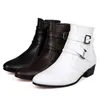 Botas tamanho 3947 homens moda alta corte sapatos casuais zip apontou toe tornozelo fivela formal microfibra couro 230829