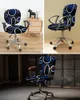 Крышка стулья синие черные геометрические абстрактные линии эластичный кресло компьютерная крышка съемки офисного скольжения с разделением сиденья