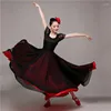 Stage Wear Adulte Femme Espagne Carnaval Fête Flamenco Jupe Rayée Grande Taille Dentelle Costumes De Danse Du Ventre Pour Femme Robe Espagnole