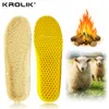 Accessoires voor schoenonderdelen KROLIK Warm houden Verwarmde binnenzool Kasjmier thermische inlegzolen Dikker Zacht Ademend Wintersportschoenen voor heren Dames Laarzen Padzolen 230830