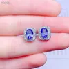 Stud Earrings Classic Blue Tanzanite For Office Woman 4mm 6mm Natural Gift