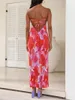 Casual Dresses Women Tube Tie Dye Dress Slim Fit Strapless Backless BodyCon Up Low Cut High Midist Party Cocktail Beach