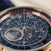 Zegarek oblvlo Prosty moda automatyczny zegarek mechaniczny dla mężczyzn Luminous Earth Star skórzany pasek wodoodporny Casual Gift Clock GC 230830