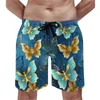 Mäns shorts steampunk stil bräde sommar gyllene nycklar kör strand korta byxor män snabb torr hawaii grafik plus storlek badstammar